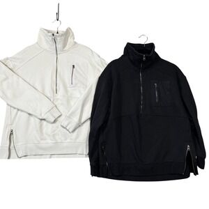 Avia 1/4 Zip Sweatshirt Bundle Women's Small Black Small White Outdoor Oversized